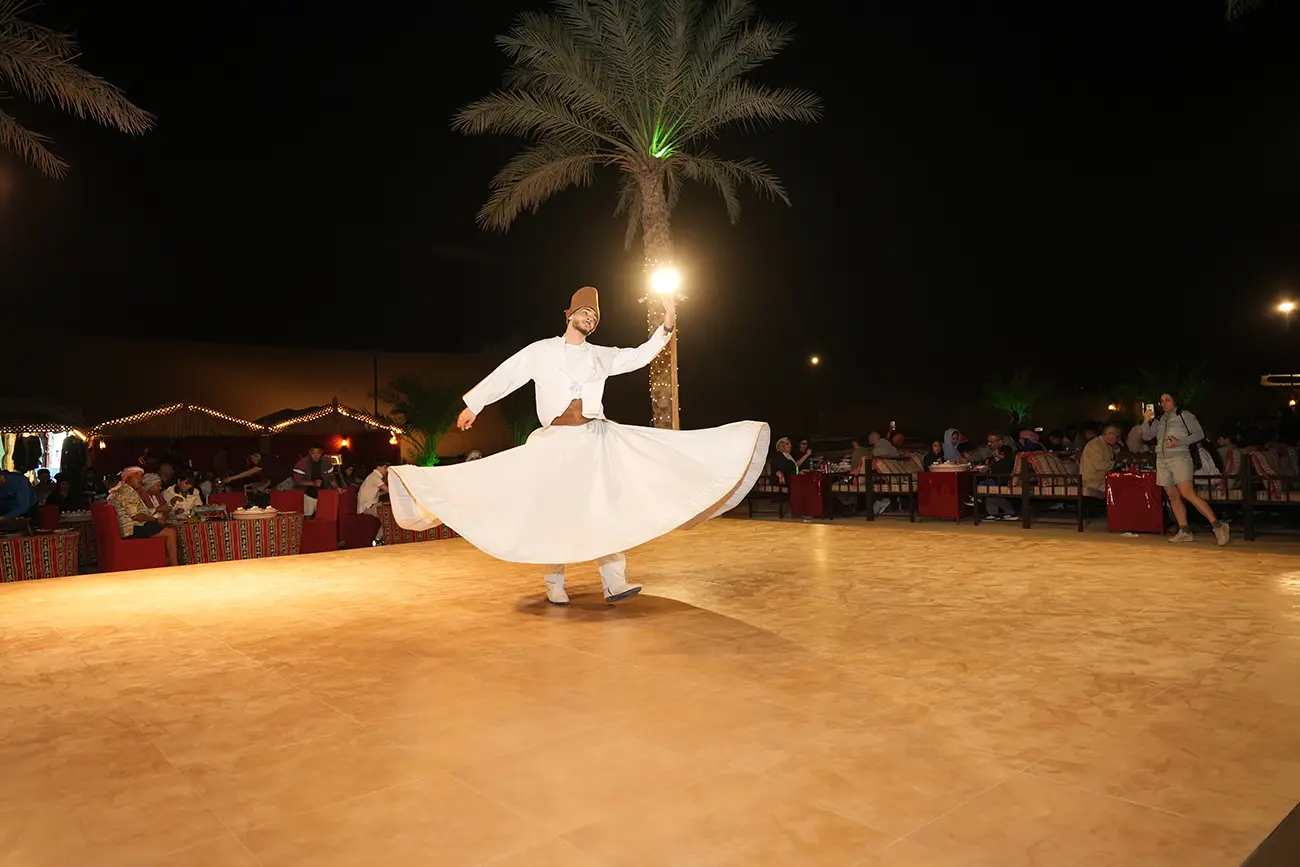 Tanoura dance performance at a desert camp